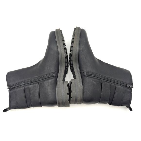 Lucky Brand Candre Double Buckle Lug Sole Boots Women's Black Size US10M EU41.5 - Picture 6 of 16